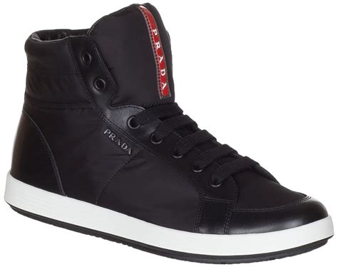 prada sneakers sales|high top black Prada sneakers.